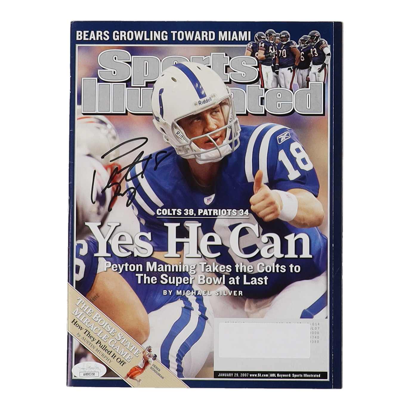 Peyton Manning Signed 2007 Sports Illustrated Magazine (JSA) at PristineAuction.com Peyton Manning Signed 2007 Sports Illustrated Magazine (JSA) at PristineAuction.com