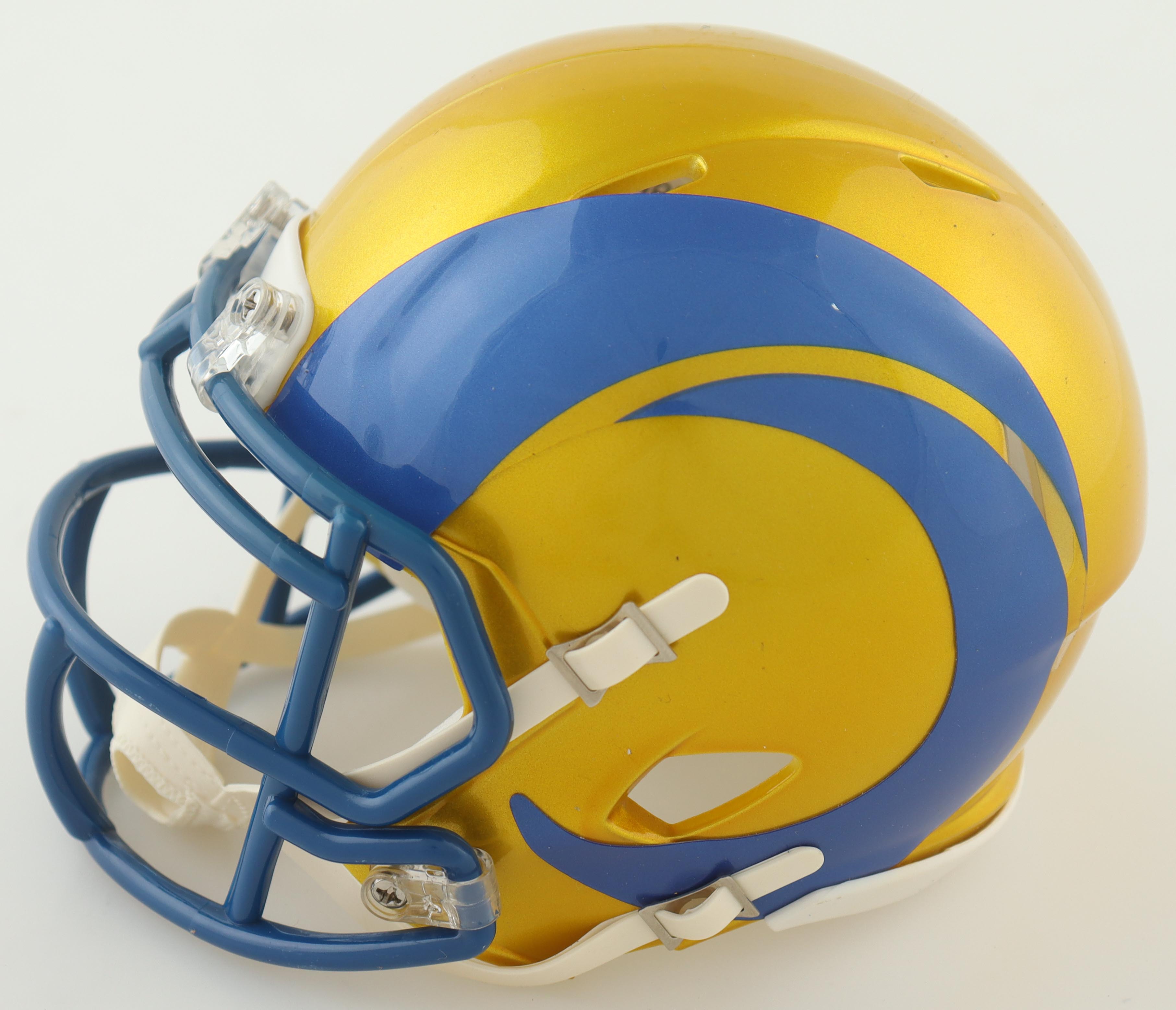Aaron Donald Signed Rams Flash Alternate Speed Mini Helmet (Beckett) at PristineAuction.com Aaron Donald Signed Rams Flash Alternate Speed Mini Helmet (Beckett) at PristineAuction.com