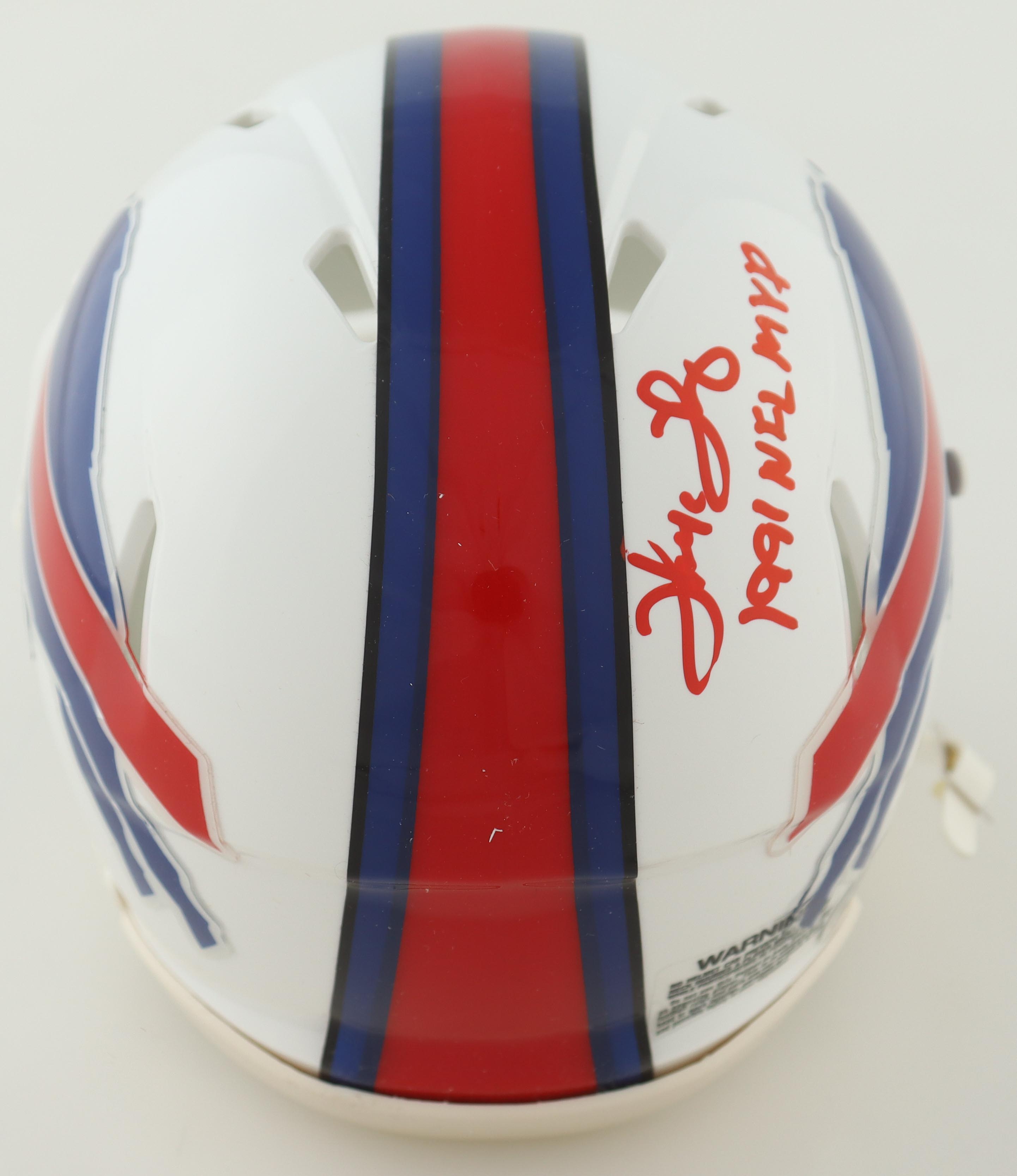 Thurman Thomas Signed Bills Speed Mini Helmet Inscribed "1991 NFL MVP ...
