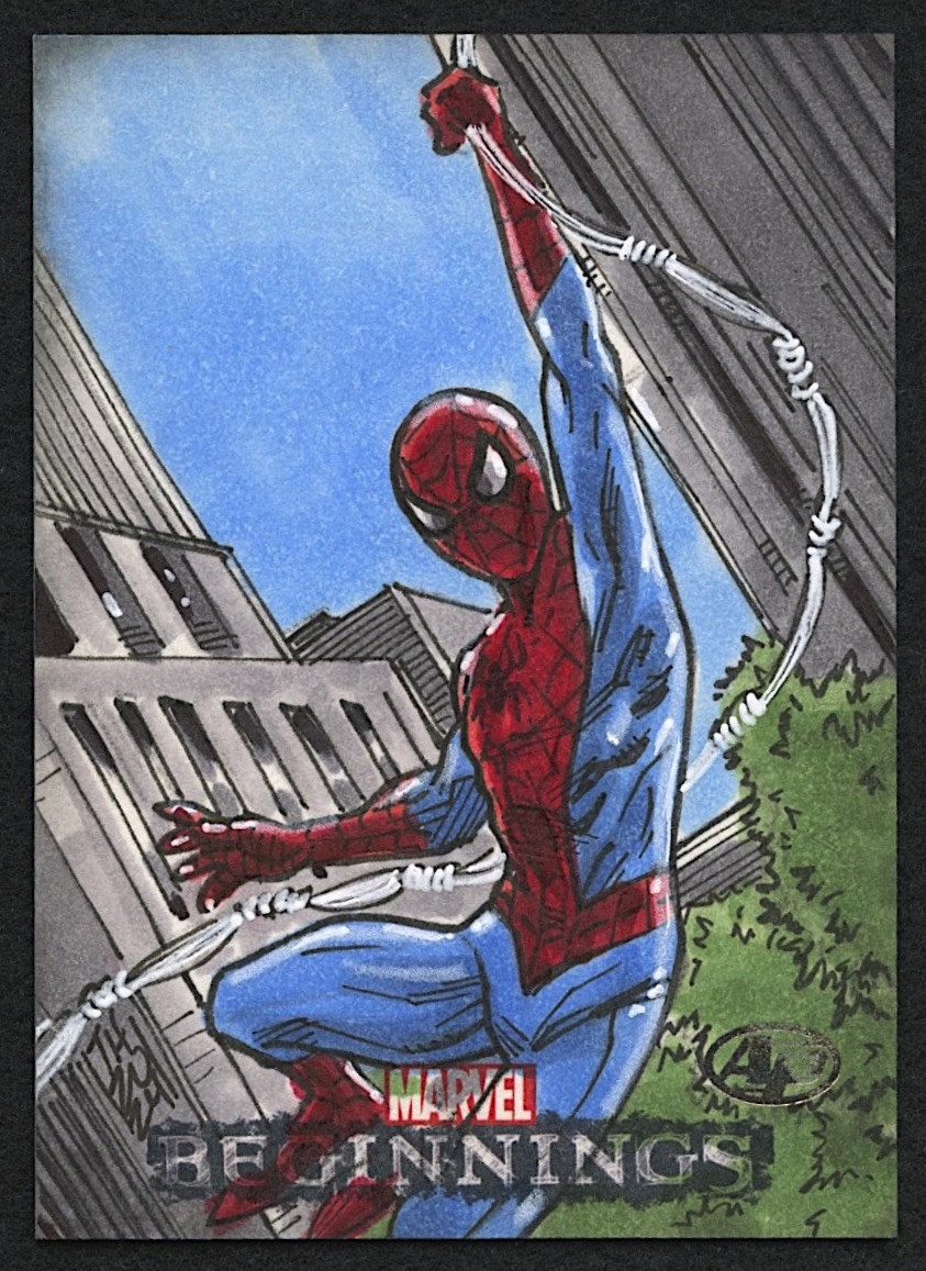 Marvel Sketch card Spiderman スパイダーマン スケッチ Marvel Sketch