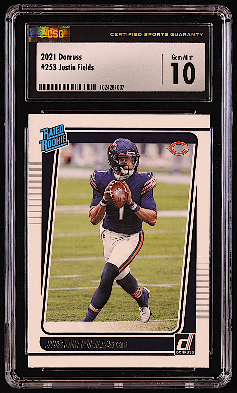 Justin Fields 2021 Donruss #253 RR RC (CSG 10) at PristineAuction.com Justin Fields 2021 Donruss #253 RR RC (CSG 10) at PristineAuction.com