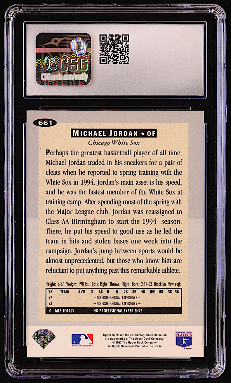 Michael Jordan 1994 Collector's Choice Silver Signature #661 (CSG 8.5) at PristineAuction.com Michael Jordan 1994 Collector's Choice Silver Signature #661 (CSG 8.5) at PristineAuction.com