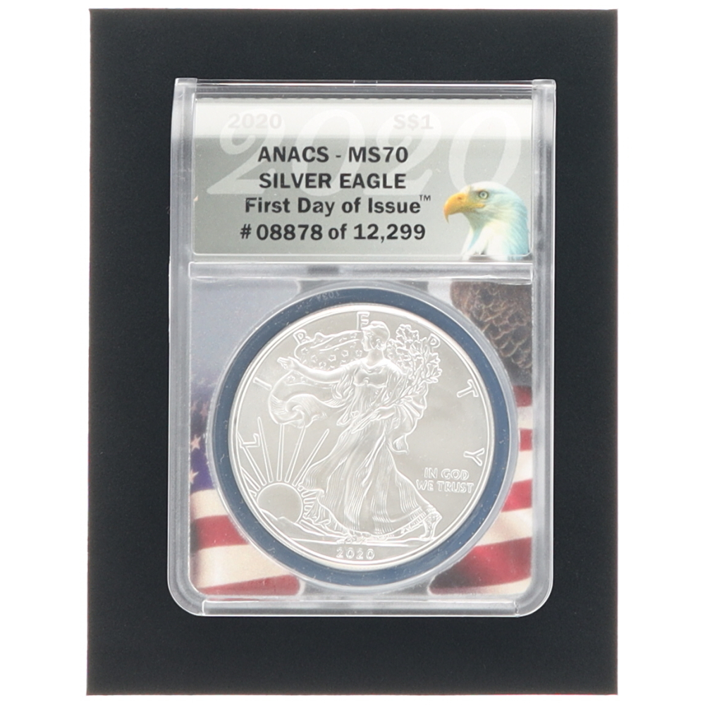 2020 American Silver Eagle First Day of Issue 8878 of 12,299