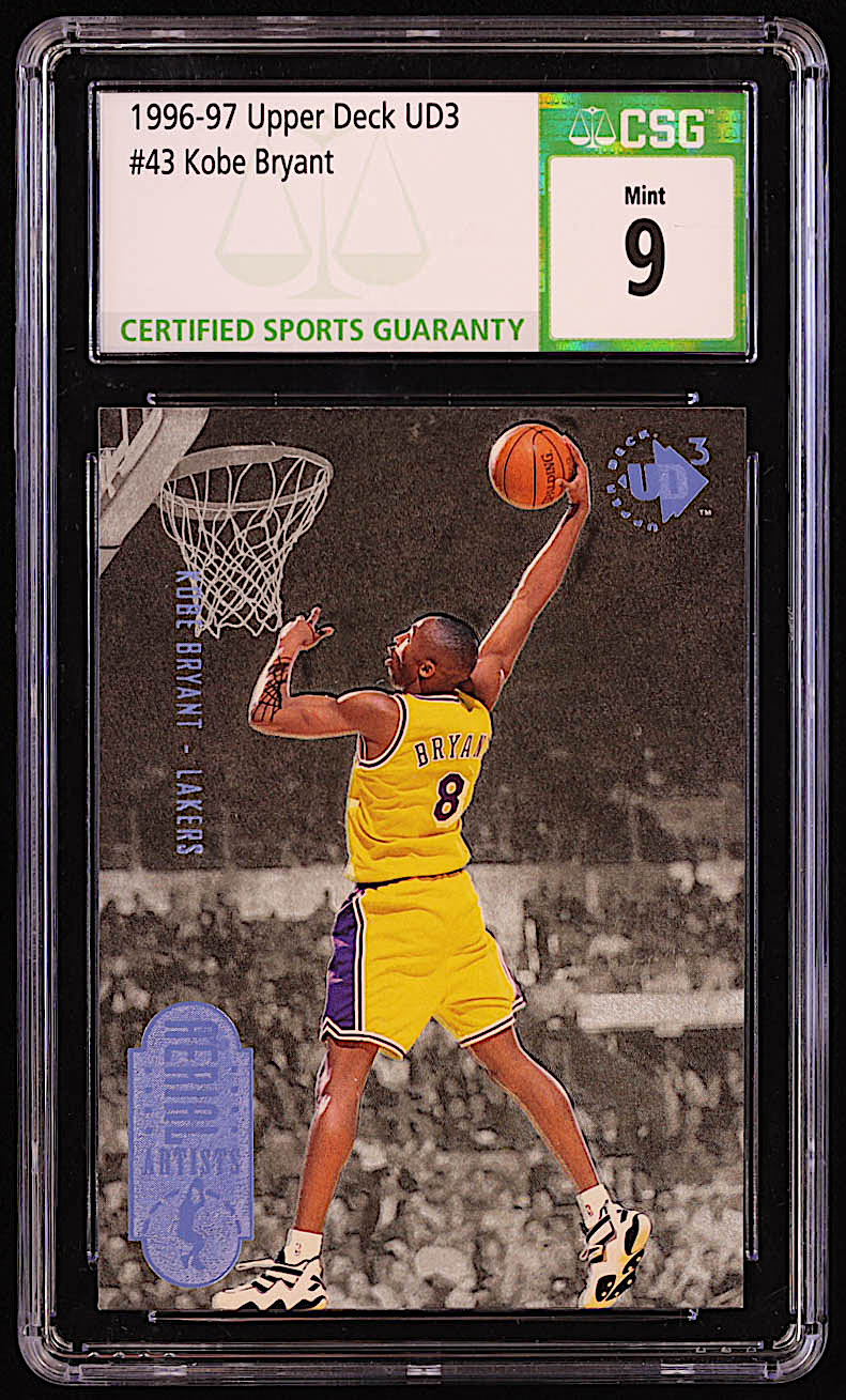 Kobe Bryant 1996-97 UD3 #43 RC (CSG 9) at PristineAuction.com Kobe Bryant 1996-97 UD3 #43 RC (CSG 9) at PristineAuction.com