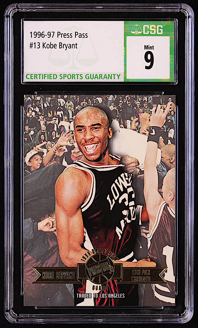 Kobe Bryant 1996 Press Pass #13 RC (CSG 9) at PristineAuction.com Kobe Bryant 1996 Press Pass #13 RC (CSG 9) at PristineAuction.com