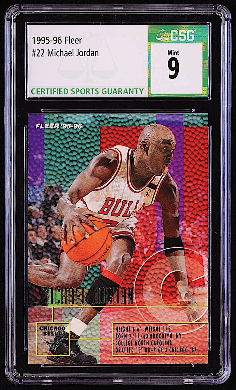 Michael Jordan 1995-96 Fleer #22 (CSG 9) at PristineAuction.com Michael Jordan 1995-96 Fleer #22 (CSG 9) at PristineAuction.com