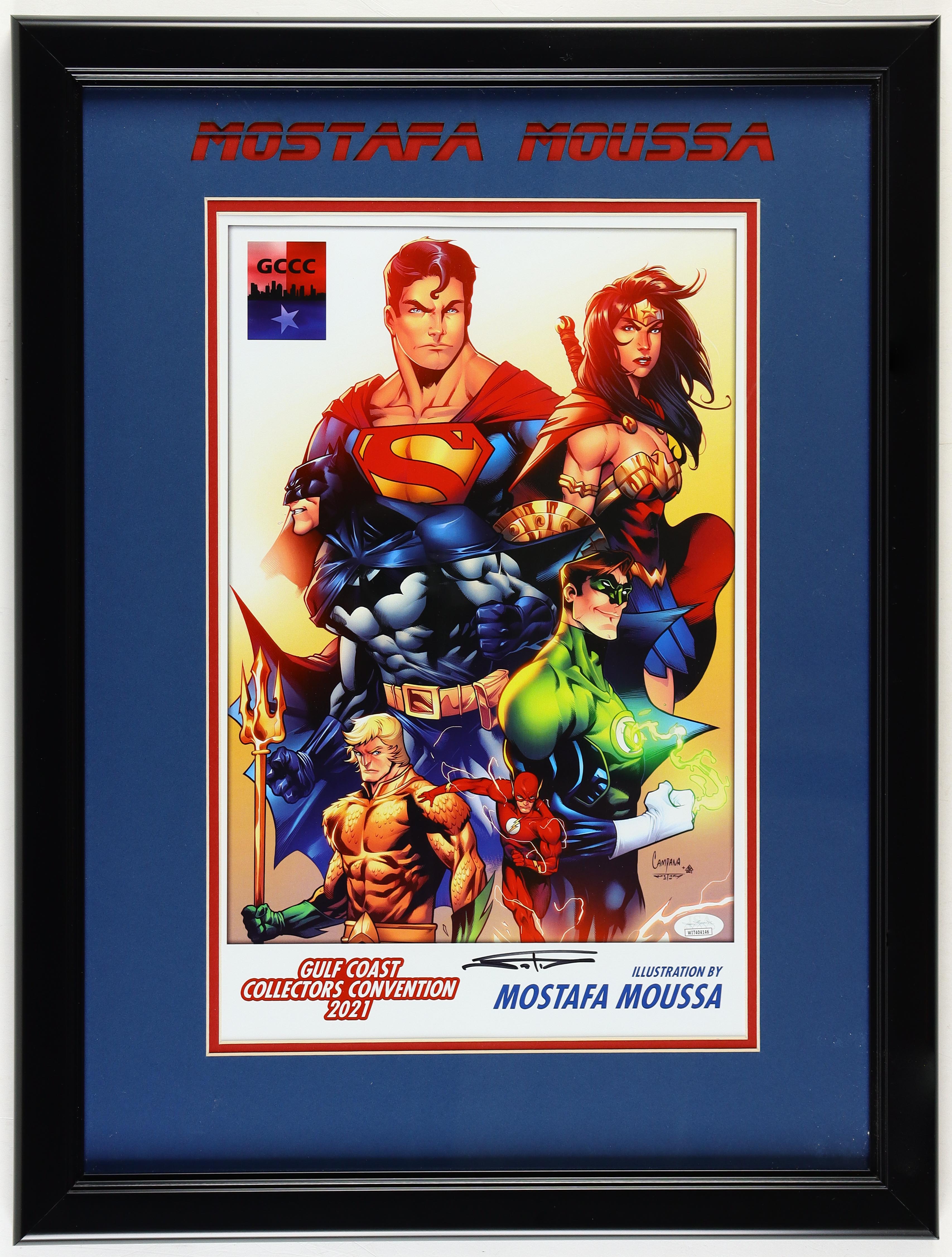 Mostafa Moussa Signed "Justice League" Custom Framed Poster Display (JSA) at PristineAuction.com Mostafa Moussa Signed "Justice League" Custom Framed Poster Display (JSA) at PristineAuction.com
