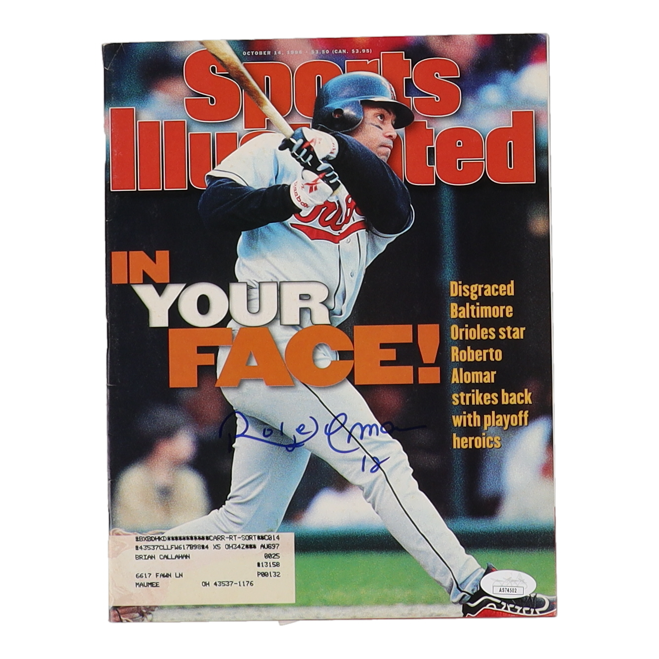 Roberto Alomar Signed 1996 "Sports Illustrated" Magazine (JSA) at PristineAuction.com Roberto Alomar Signed 1996 "Sports Illustrated" Magazine (JSA) at PristineAuction.com