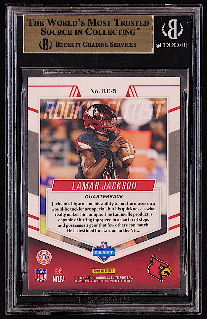 Lamar Jackson 2018 Elite Rookie Elitist #5 RC (BGS 9.5) at PristineAuction.com Lamar Jackson 2018 Elite Rookie Elitist #5 RC (BGS 9.5) at PristineAuction.com
