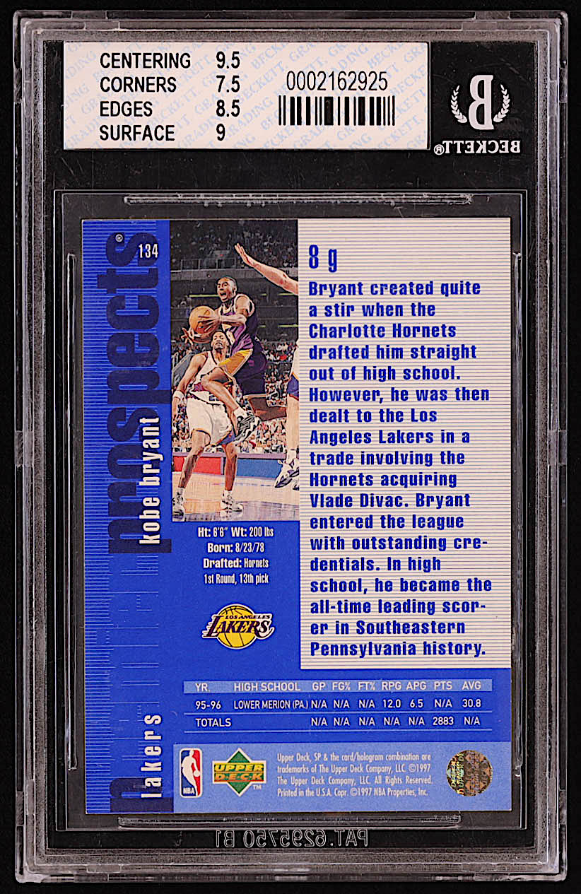 Kobe Bryant 1996-97 SP #134 RC (BGS 8) at PristineAuction.com Kobe Bryant 1996-97 SP #134 RC (BGS 8) at PristineAuction.com