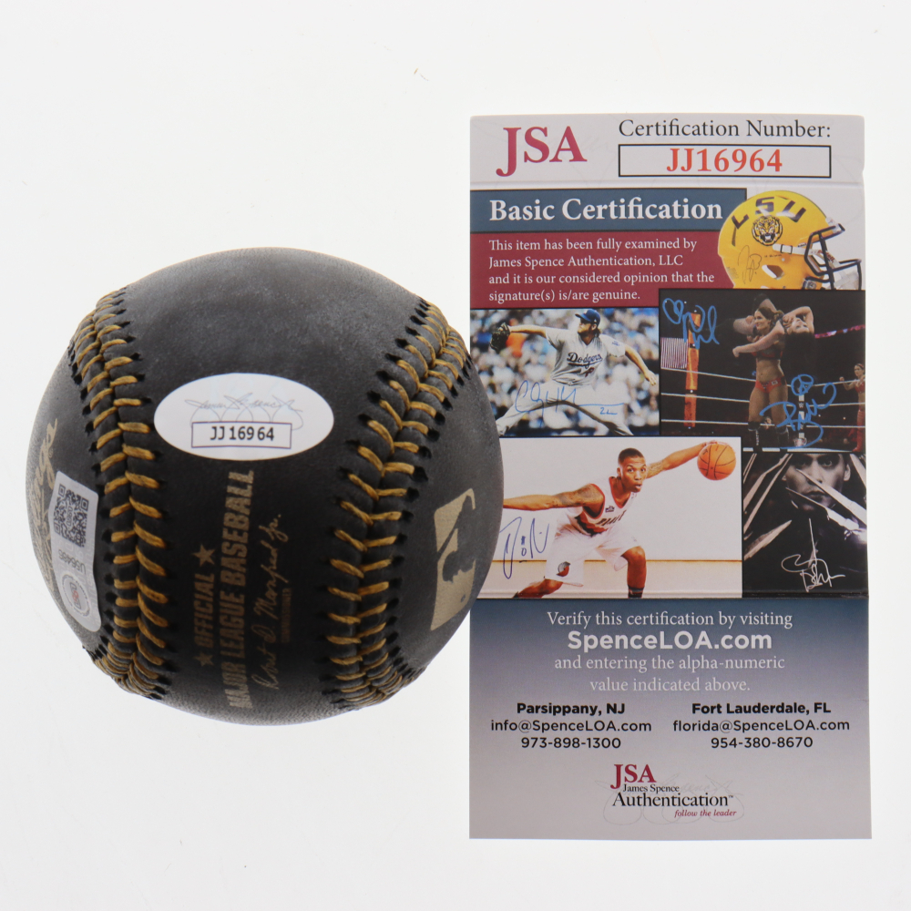 Ronald Acuna Signed Black Leather OML Baseball (JSA & USA SM) at PristineAuction.com Ronald Acuna Signed Black Leather OML Baseball (JSA & USA SM) at PristineAuction.com