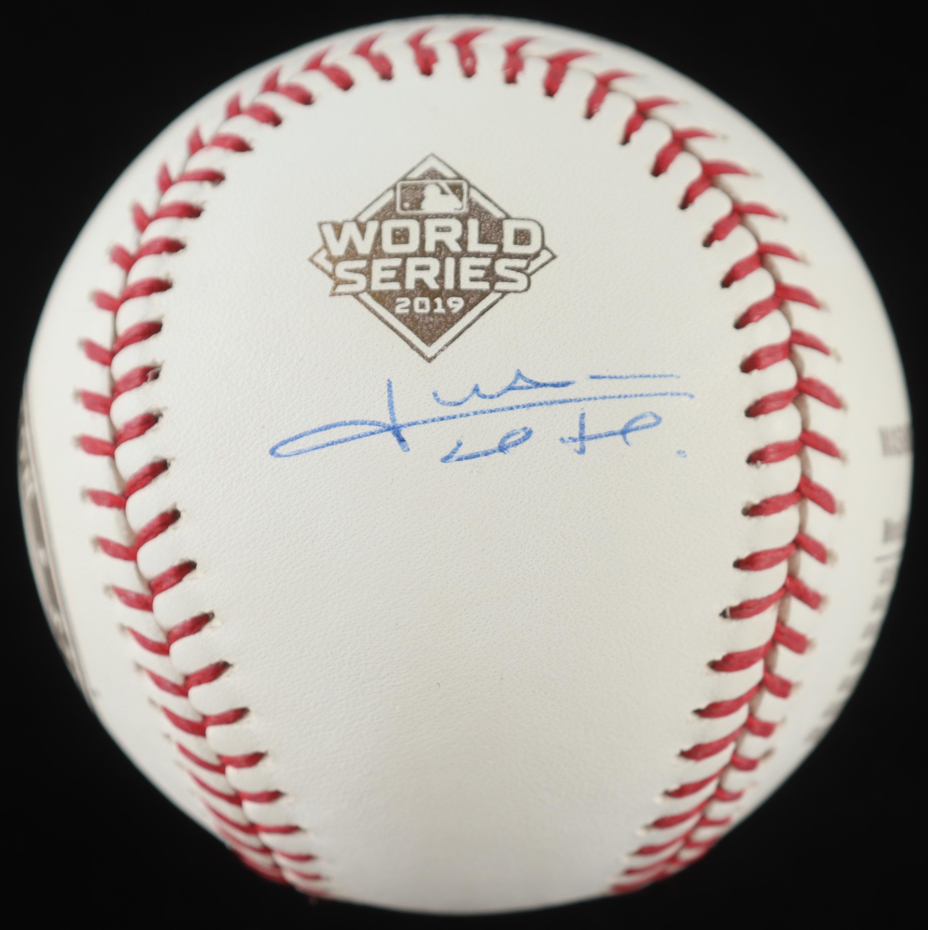 Juan Soto Signed 2019 World Series Nationals Logo Baseball (JSA) at PristineAuction.com Juan Soto Signed 2019 World Series Nationals Logo Baseball (JSA) at PristineAuction.com
