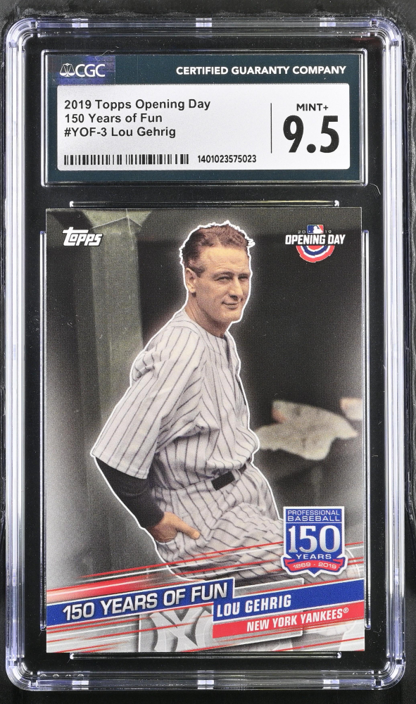 Lou Gehrig 2019 Topps Opening Day 150 Years of Fun #YOF3 (CGC 9.5 