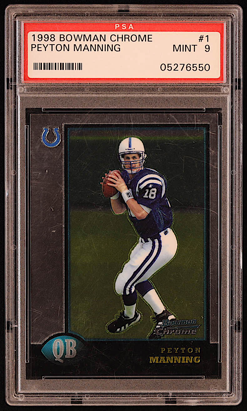 Peyton Manning 1998 Bowman Chrome #1 RC (PSA 9) at PristineAuction.com Peyton Manning 1998 Bowman Chrome #1 RC (PSA 9) at PristineAuction.com