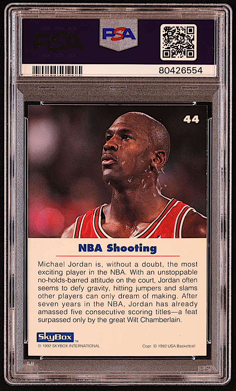 Michael Jordan 1992 SkyBox USA #44 NBA Shooting (PSA 9) at PristineAuction.com Michael Jordan 1992 SkyBox USA #44 NBA Shooting (PSA 9) at PristineAuction.com
