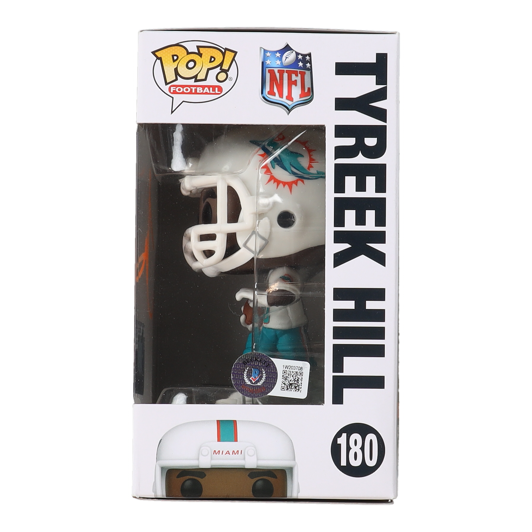 Tyreek Hill Signed Dolphins #180 Funko Pop! Vinyl Figure (Beckett) at PristineAuction.com Tyreek Hill Signed Dolphins #180 Funko Pop! Vinyl Figure (Beckett) at PristineAuction.com