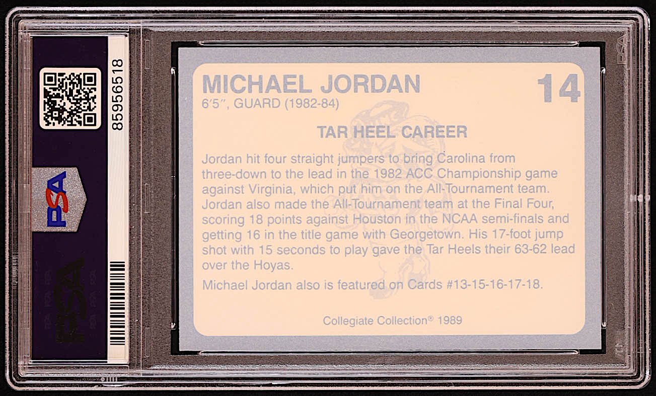 Michael Jordan 1989-90 North Carolina Collegiate Collection #14 (PSA 9) at PristineAuction.com Michael Jordan 1989-90 North Carolina Collegiate Collection #14 (PSA 9) at PristineAuction.com