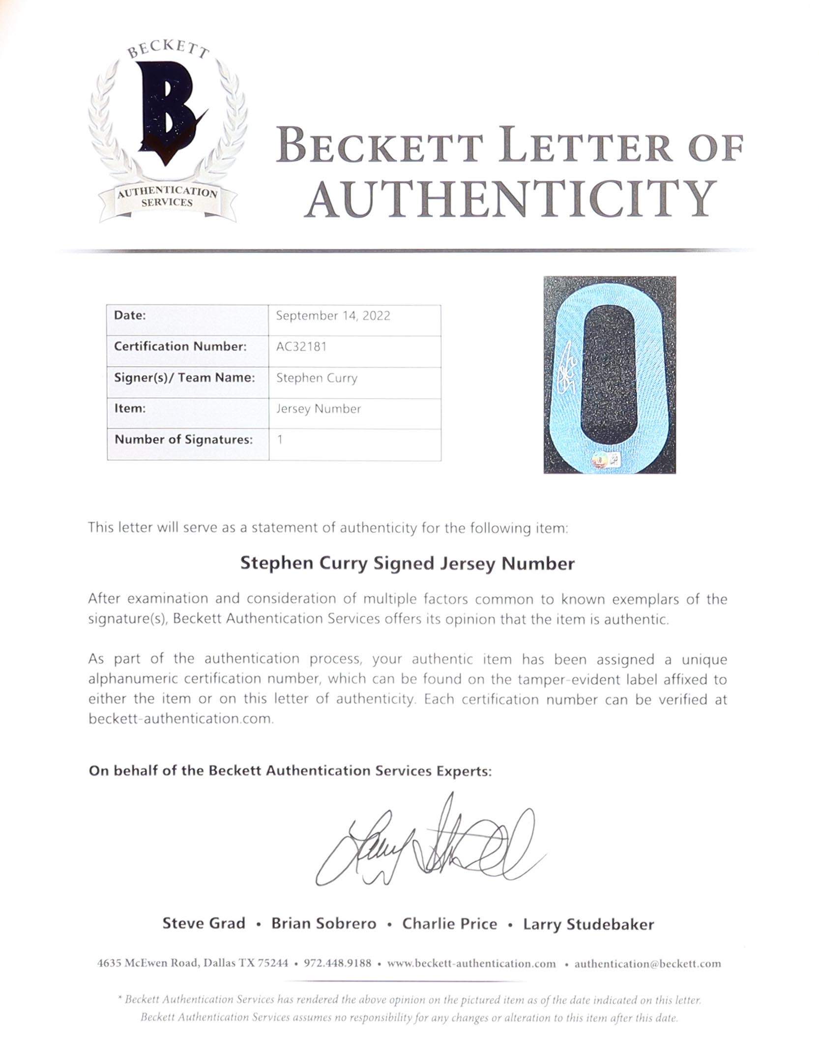 Stephen Curry Signed Jersey (Beckett) at PristineAuction.com Stephen Curry Signed Jersey (Beckett) at PristineAuction.com