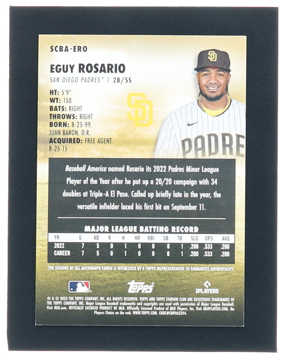 Eguy Rosario 2023 Stadium Club Autographs #SCBAERO RC at PristineAuction.com Eguy Rosario 2023 Stadium Club Autographs #SCBAERO RC at PristineAuction.com