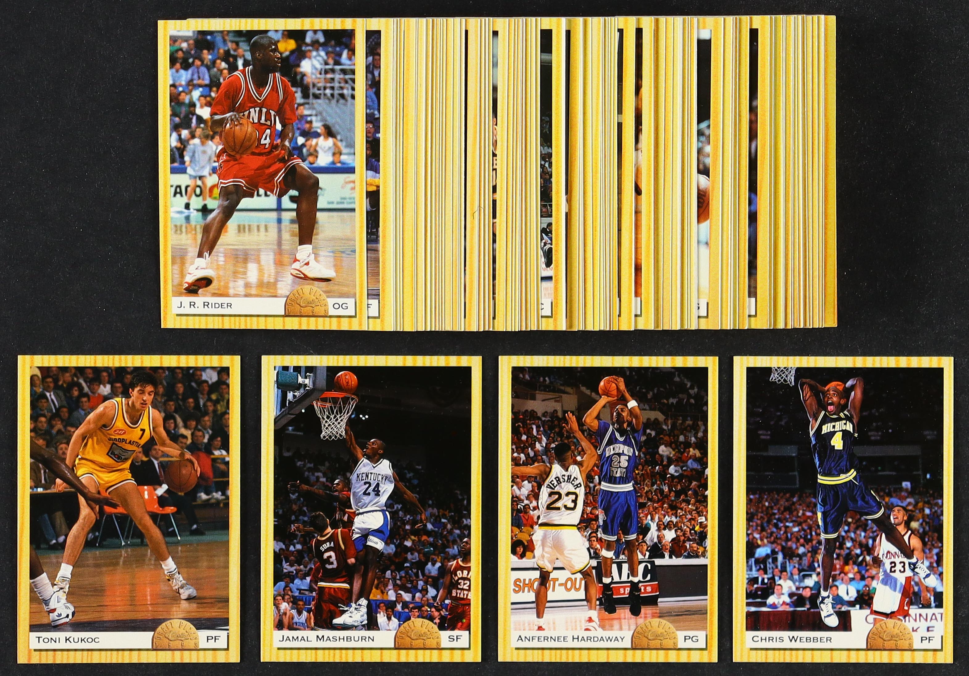 1993 Classic Basketball Complete Set of (110) Cards with Chris Webber #1, Anfernee Hardaway #2, Jamal Mashburn #3, Toni Kukoc #10 at PristineAuction.com 1993 Classic Basketball Complete Set of (110) Cards with Chris Webber #1, Anfernee Hardaway #2, Jamal Mashburn #3, Toni Kukoc #10 at PristineAuction.com