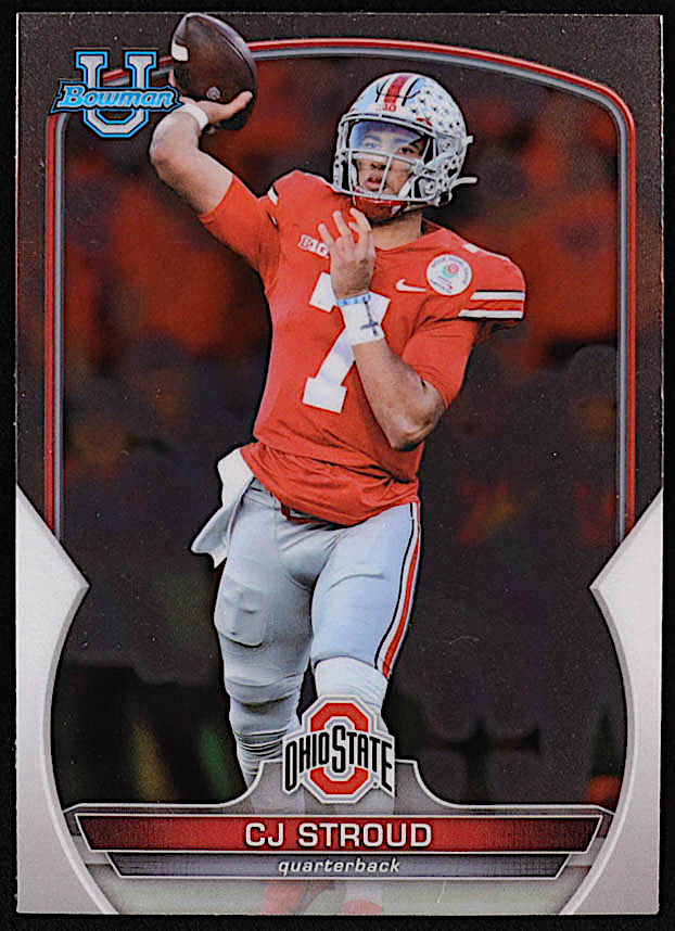 CJ Stroud 2022 Bowman Chrome University #100 RC at PristineAuction.com CJ Stroud 2022 Bowman Chrome University #100 RC at PristineAuction.com