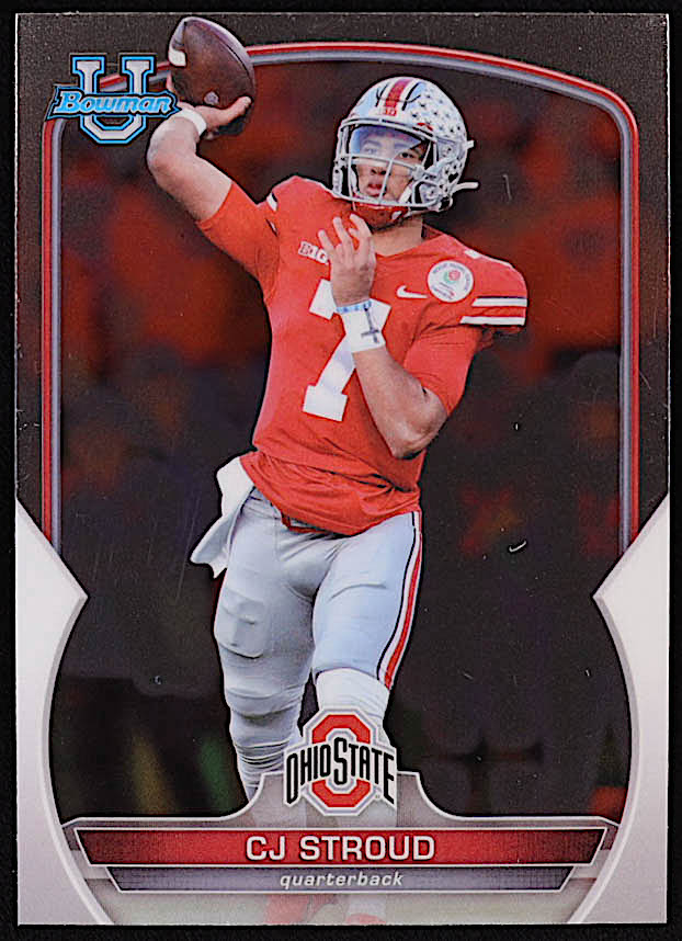 CJ Stroud 2022 Bowman Chrome University #100 RC at PristineAuction.com CJ Stroud 2022 Bowman Chrome University #100 RC at PristineAuction.com