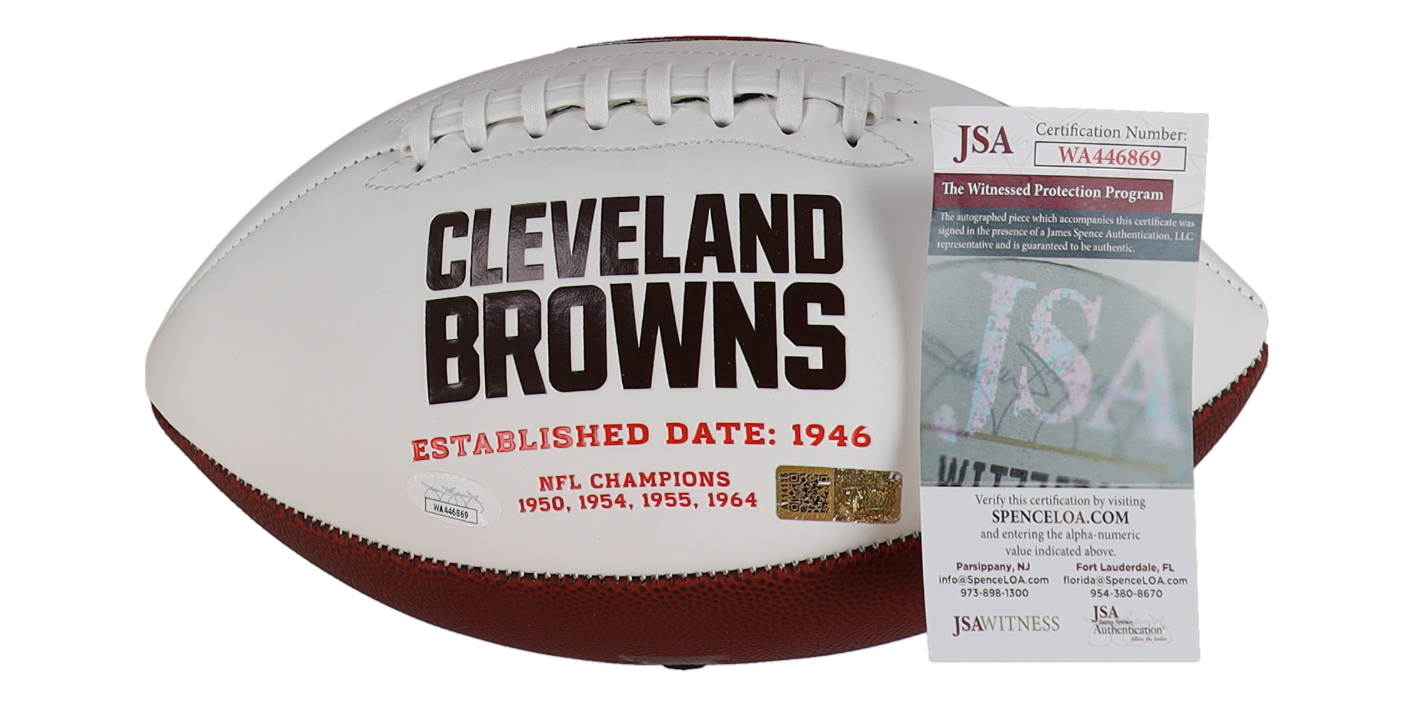 David Njoku Signed Browns Logo Football (JSA) at PristineAuction.com David Njoku Signed Browns Logo Football (JSA) at PristineAuction.com
