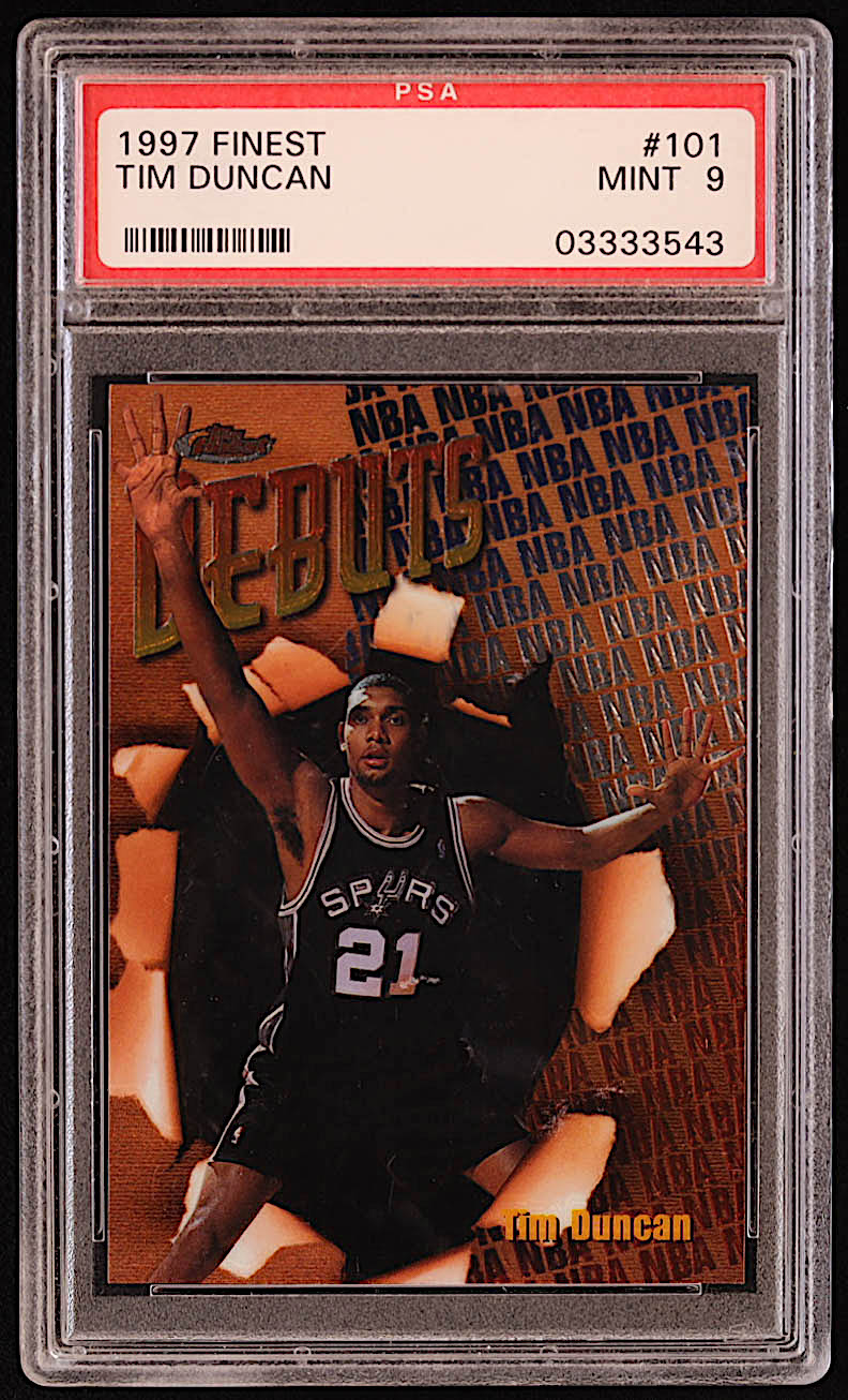 Tim Duncan 1997-98 Finest #101 B RC (PSA 9) at PristineAuction.com Tim Duncan 1997-98 Finest #101 B RC (PSA 9) at PristineAuction.com