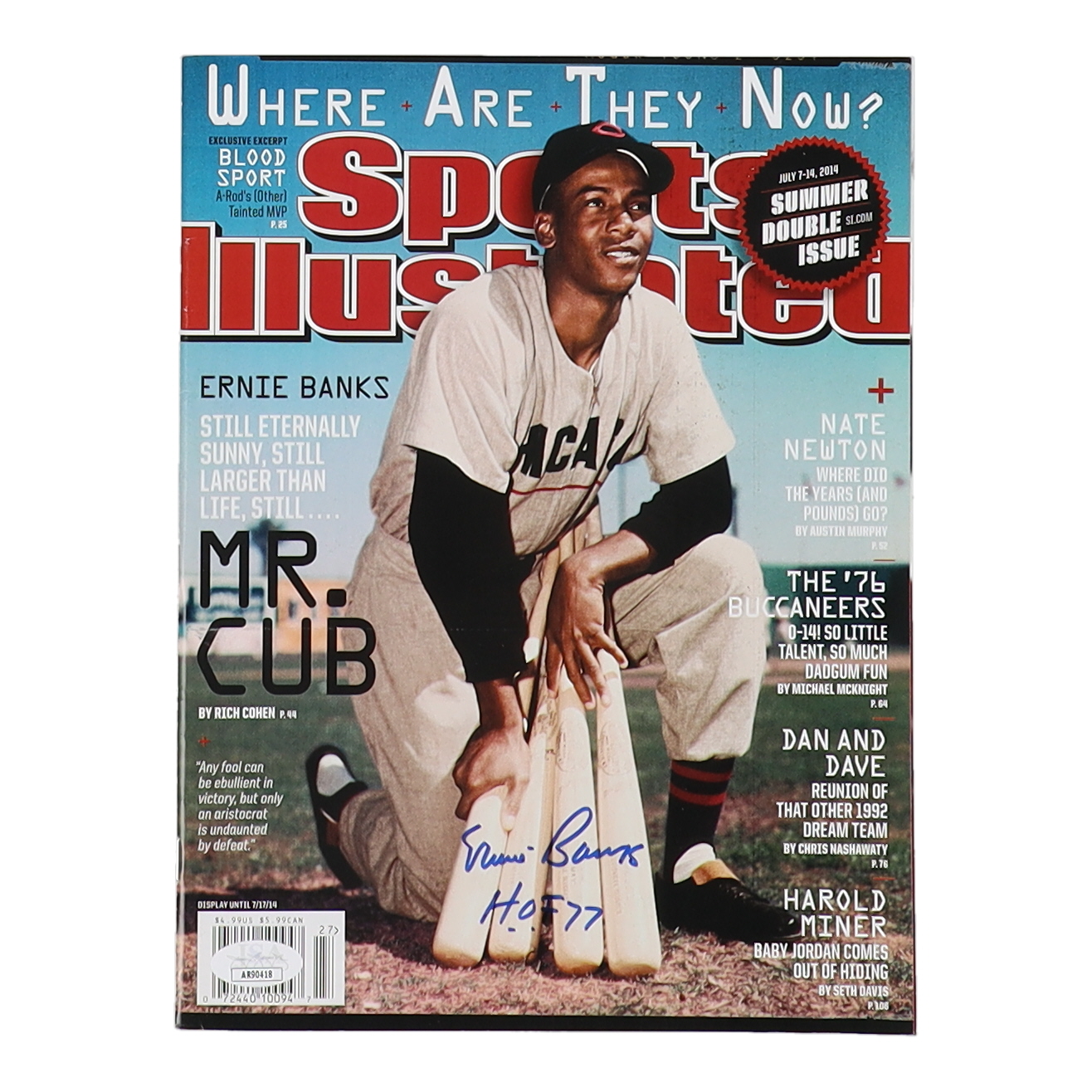Ernie Banks Signed 2014 Sports Illustrated Magazine Inscribed "HOF 77" (JSA) at PristineAuction.com Ernie Banks Signed 2014 Sports Illustrated Magazine Inscribed "HOF 77" (JSA) at PristineAuction.com