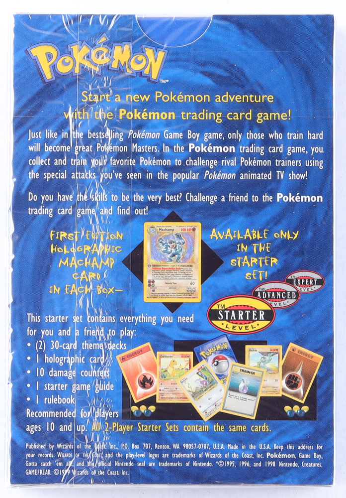 1999 Pokemon TCG: Wizards of the Coast 2-Player Starter Set Pack with (61) Cards at PristineAuction.com 1999 Pokemon TCG: Wizards of the Coast 2-Player Starter Set Pack with (61) Cards at PristineAuction.com