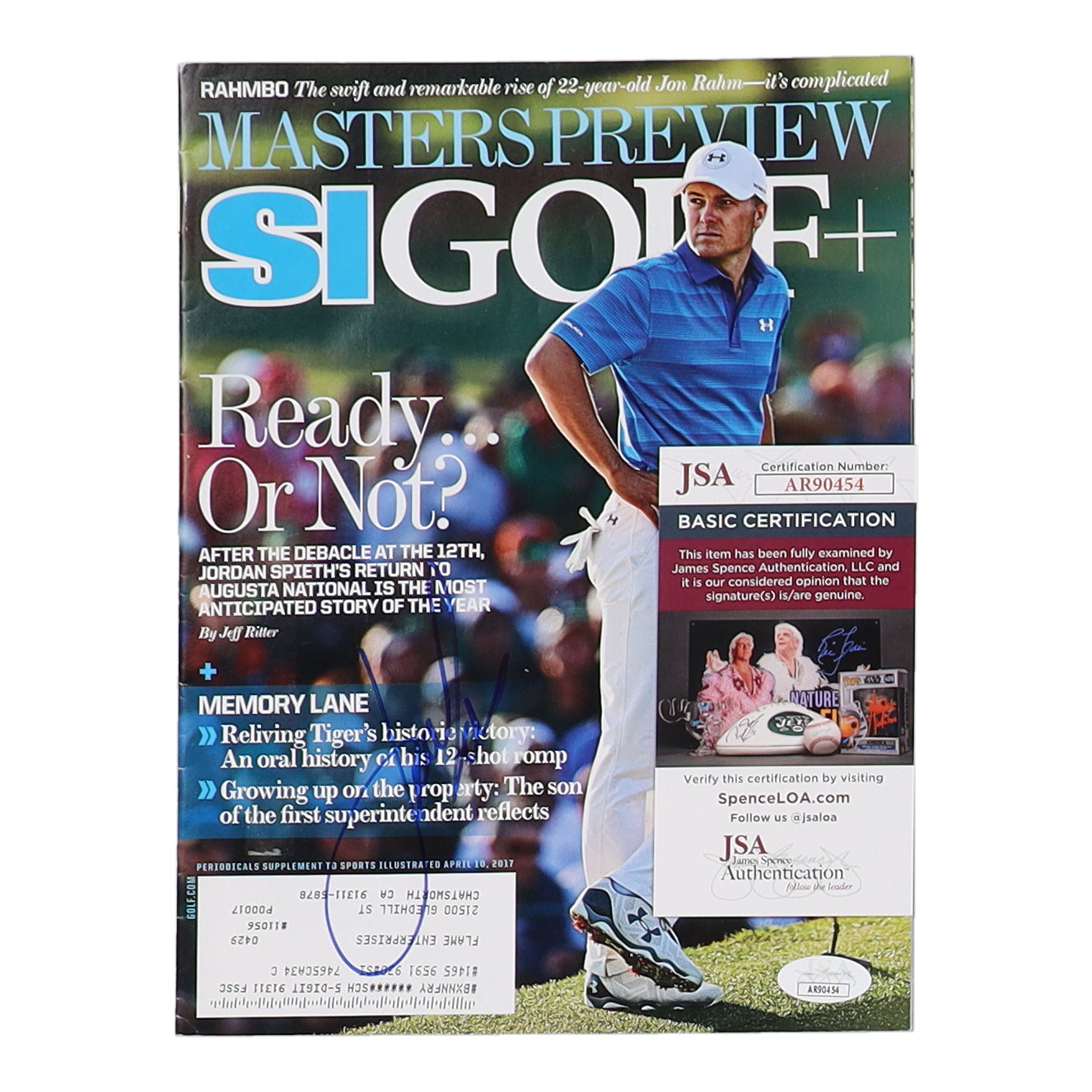 Jordan Spieth Signed 2017 Sports Illustrated Magazine (JSA) at PristineAuction.com Jordan Spieth Signed 2017 Sports Illustrated Magazine (JSA) at PristineAuction.com