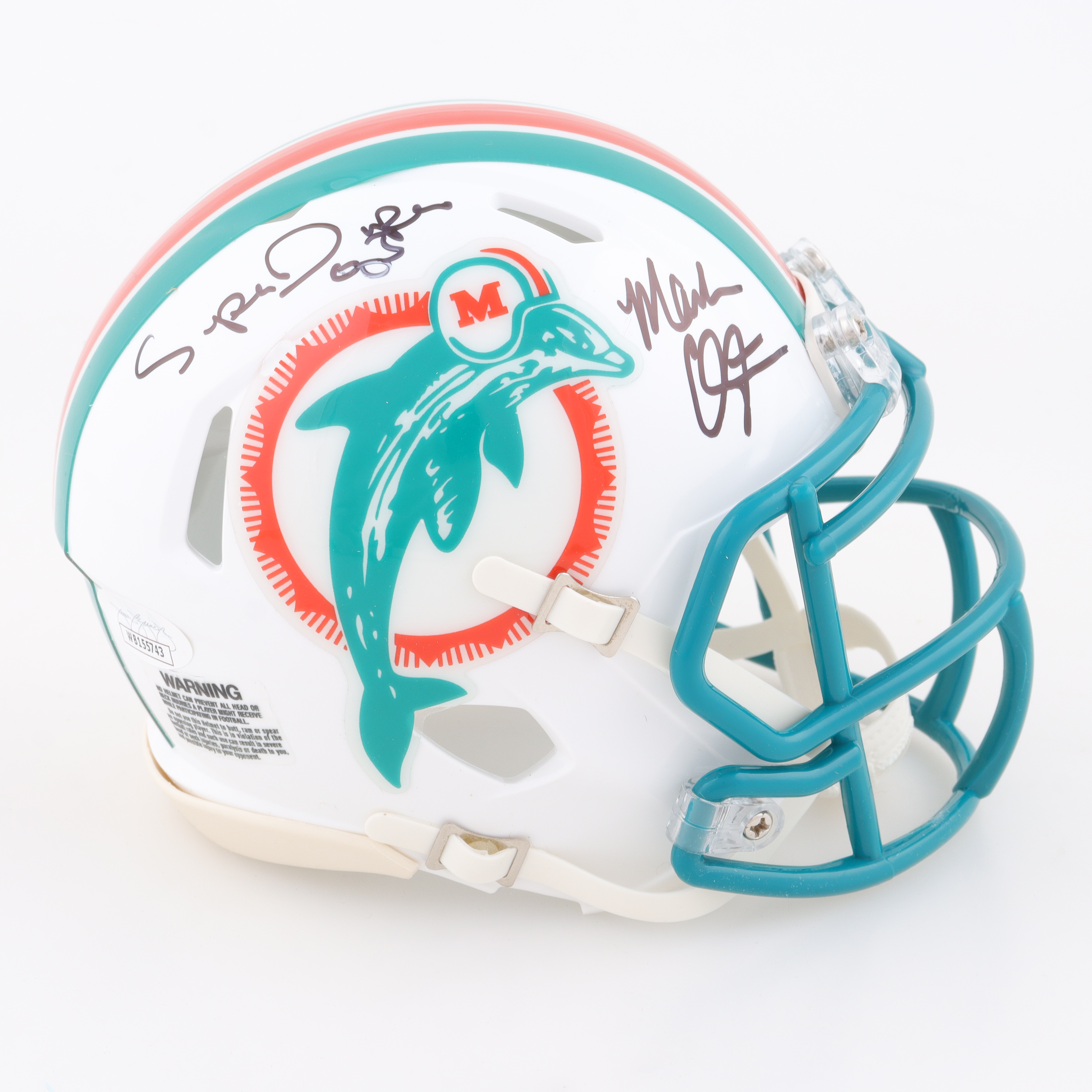 Mark Clayton & Mark "Super" Duper Signed Dolphins Speed Mini Helmet (JSA) at PristineAuction.com Mark Clayton & Mark "Super" Duper Signed Dolphins Speed Mini Helmet (JSA) at PristineAuction.com