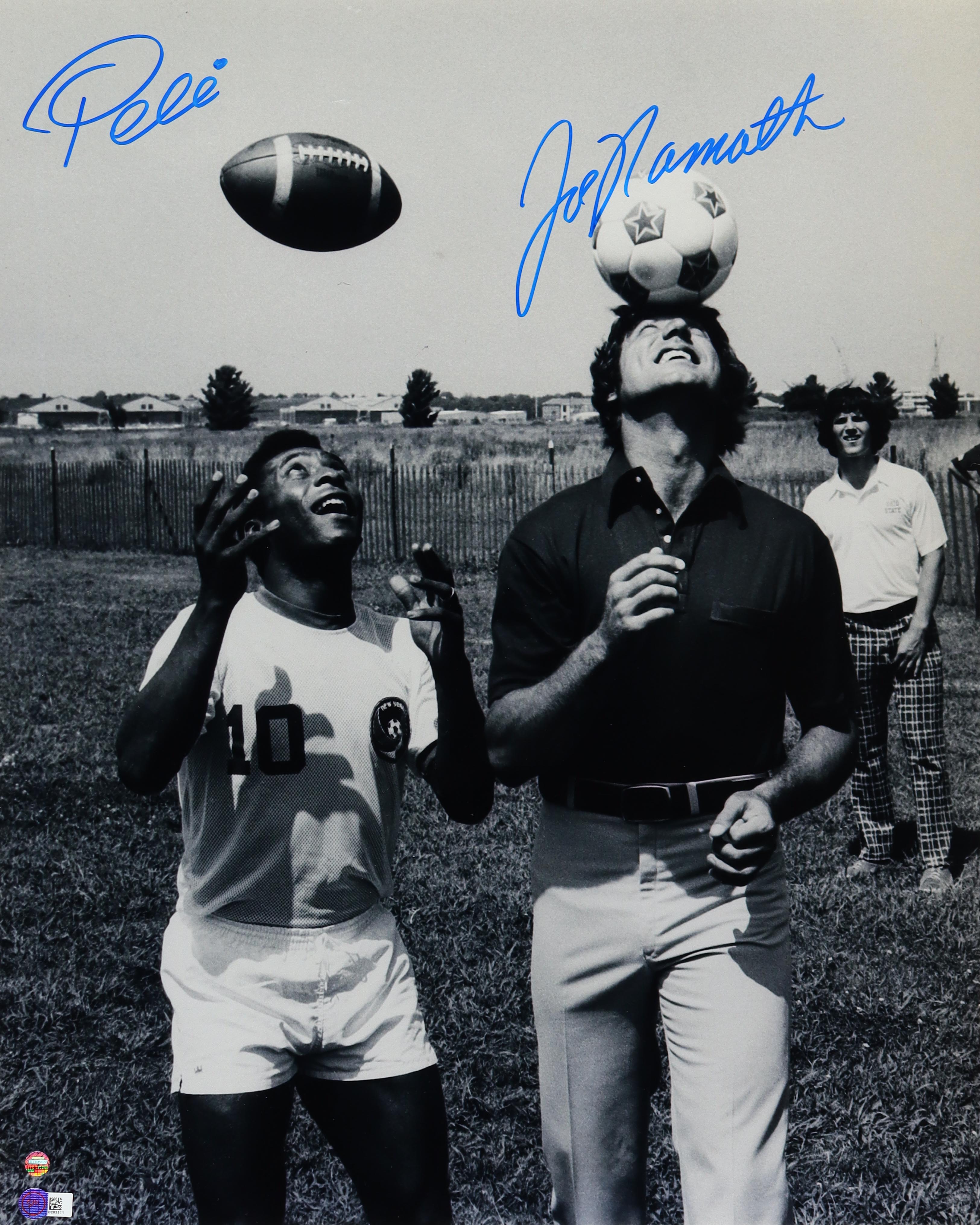 Pele & Joe Namath Signed 16x20 Photo (Steiner) at PristineAuction.com Pele & Joe Namath Signed 16x20 Photo (Steiner) at PristineAuction.com