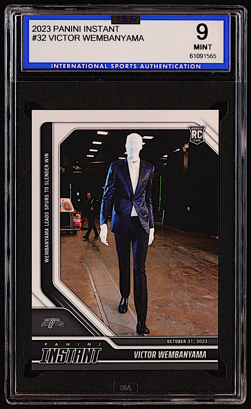Victor Wembanyama 2023-24 Panini Instant #32 RC (ISA 9) at PristineAuction.com Victor Wembanyama 2023-24 Panini Instant #32 RC (ISA 9) at PristineAuction.com