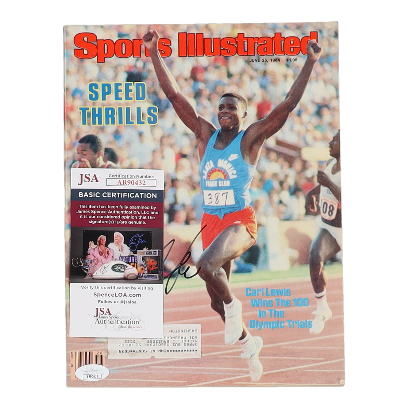Carl Lewis Signed 1984 Sports Illustrated Magazine Cover (JSA) at PristineAuction.com Carl Lewis Signed 1984 Sports Illustrated Magazine Cover (JSA) at PristineAuction.com