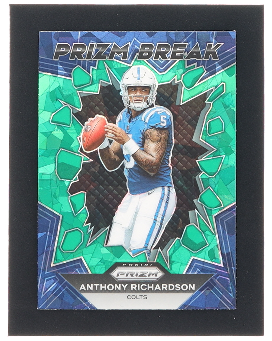 Anthony Richardson 2023 Panini Prizm Prizm Break Prizms Green Ice #4 RC at PristineAuction.com Anthony Richardson 2023 Panini Prizm Prizm Break Prizms Green Ice #4 RC at PristineAuction.com