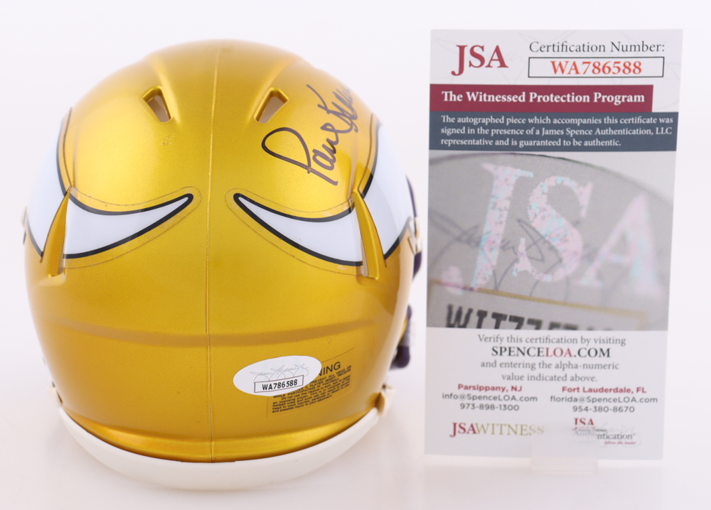 Paul Krause Signed Vikings Flash Speed Mini Helmet (JSA) at PristineAuction.com Paul Krause Signed Vikings Flash Speed Mini Helmet (JSA) at PristineAuction.com