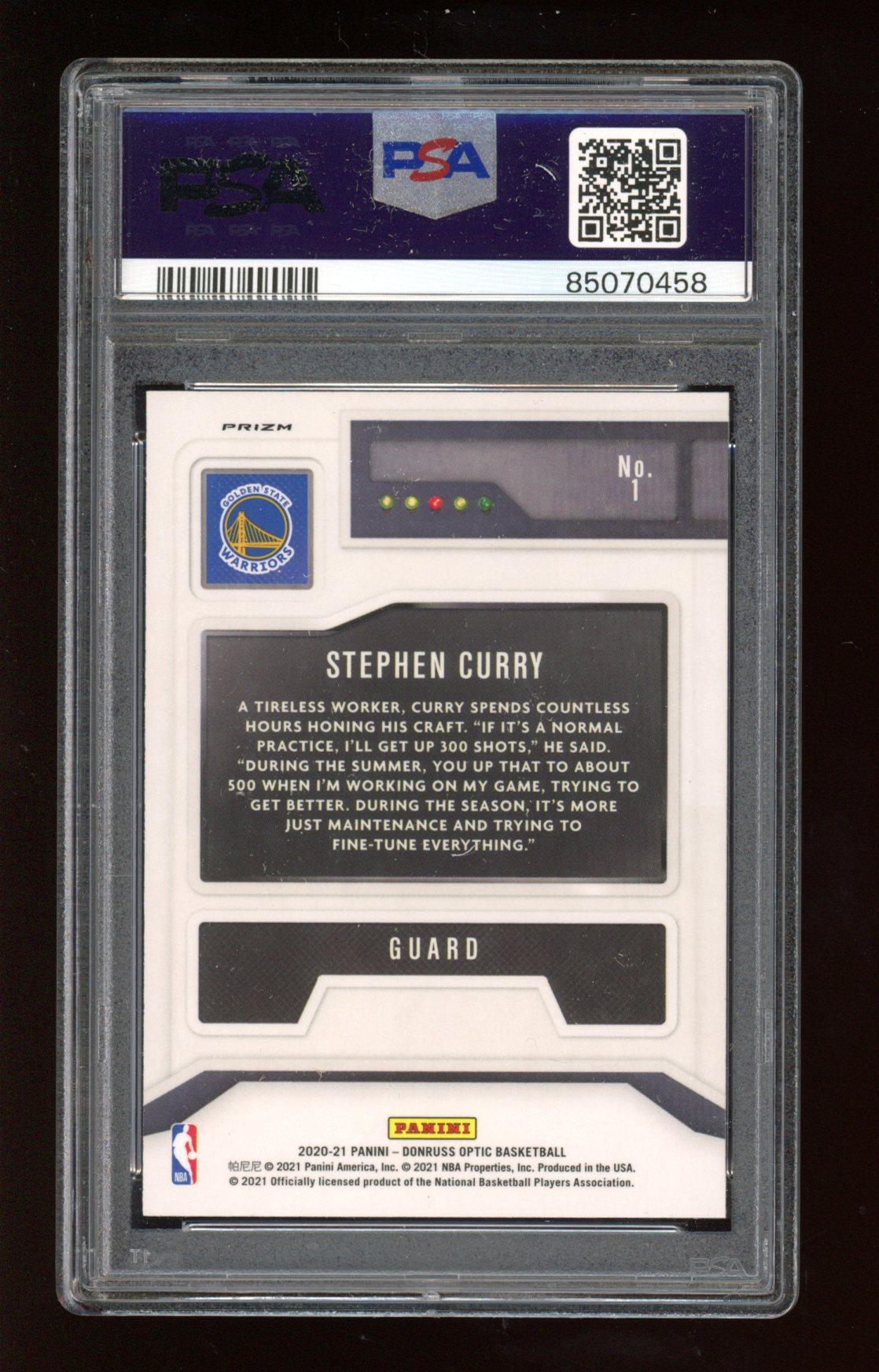 Stephen Curry 2020-21 Donruss Optic T-Minus 3 2 1 Holo #1 (PSA 9) at PristineAuction.com Stephen Curry 2020-21 Donruss Optic T-Minus 3 2 1 Holo #1 (PSA 9) at PristineAuction.com