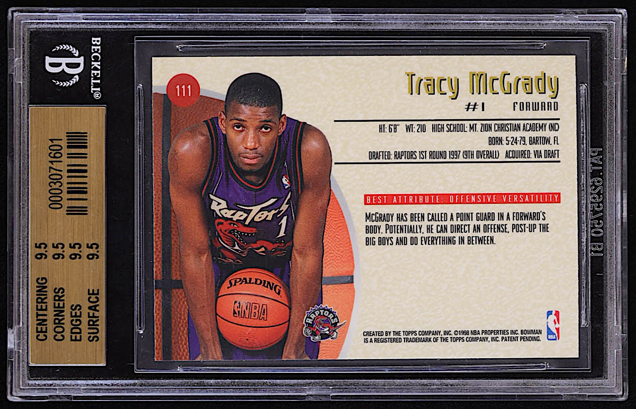 Tracy McGrady 1997-98 Bowman's Best #111 RC (BGS 9.5) at PristineAuction.com Tracy McGrady 1997-98 Bowman's Best #111 RC (BGS 9.5) at PristineAuction.com