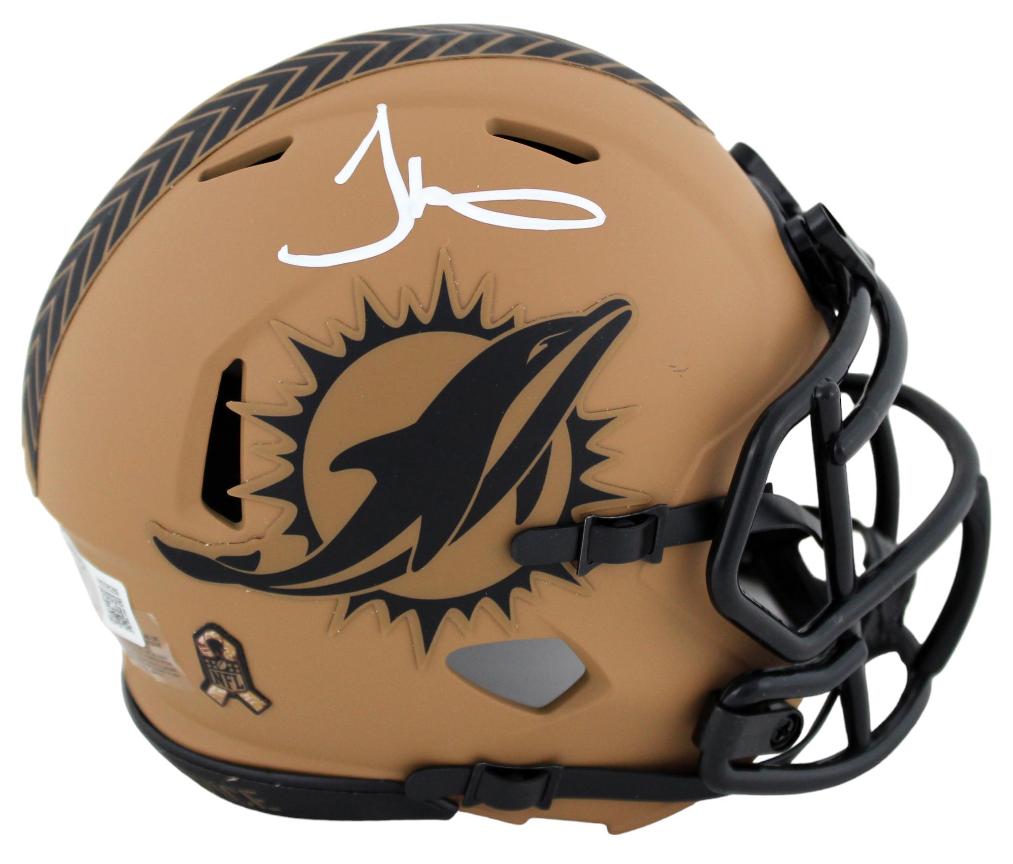 Tyreek Hill Signed Dolphins Salute To Service Alternate Speed Mini Helmet (Beckett) at PristineAuction.com Tyreek Hill Signed Dolphins Salute To Service Alternate Speed Mini Helmet (Beckett) at PristineAuction.com