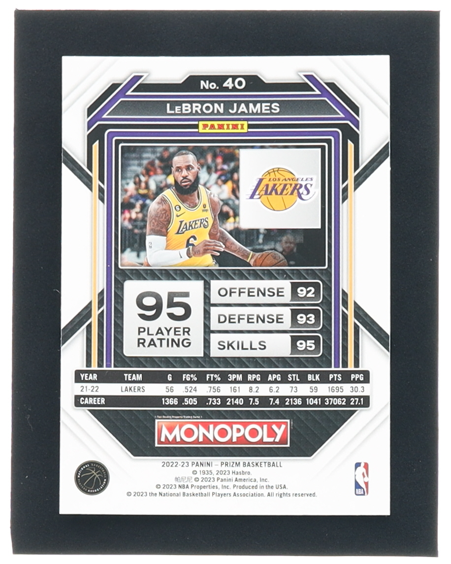 LeBron James 2022-23 Panini Prizm Monopoly #40 at PristineAuction.com LeBron James 2022-23 Panini Prizm Monopoly #40 at PristineAuction.com