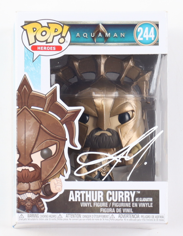 Jason Momoa Signed "Aquaman" #244 Arthur Curry as Gladiator Funko Pop! Vinyl Figure (PSA) at PristineAuction.com Jason Momoa Signed "Aquaman" #244 Arthur Curry as Gladiator Funko Pop! Vinyl Figure (PSA) at PristineAuction.com