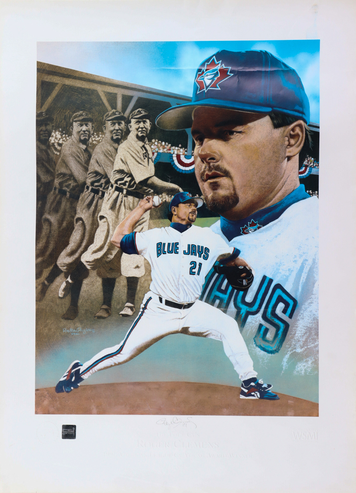Roger Clemens Signed Blue Jays 1997 Cy Young Award Winner 19x26 Art Print (CSI) at PristineAuction.com Roger Clemens Signed Blue Jays 1997 Cy Young Award Winner 19x26 Art Print (CSI) at PristineAuction.com