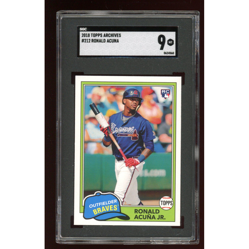 2018 TOPPS FIRE Ronald Acuna Jr feuille de flamme recrue 109 EUR 4,60