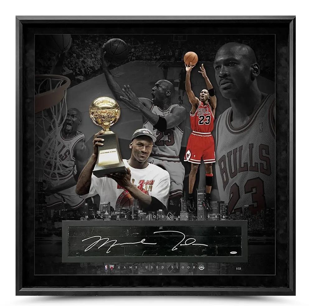 Michael Jordan Signed LE Bulls Custom Framed Game-Used Floor Piece Display (UDA) at PristineAuction.com Michael Jordan Signed LE Bulls Custom Framed Game-Used Floor Piece Display (UDA) at PristineAuction.com
