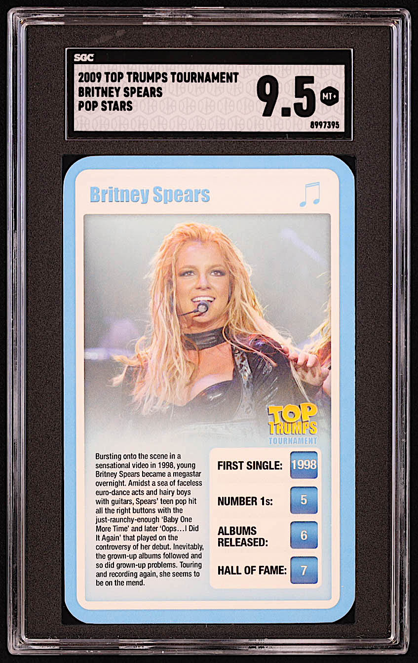 Britney Spears 2009 Top Trumps Tournament Pop Stars #NNO (SGC 9.5) at PristineAuction.com Britney Spears 2009 Top Trumps Tournament Pop Stars #NNO (SGC 9.5) at PristineAuction.com