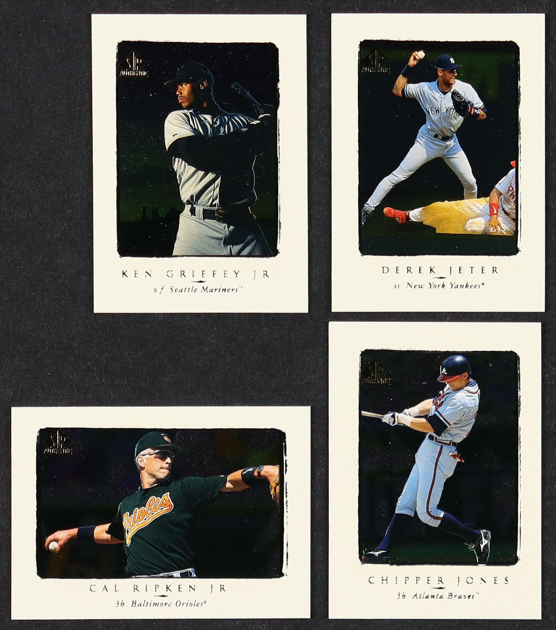 1998 Upper Deck SP Authentic Baseball Complete Set of (198) Cards with Derek Jeter #145, Cal Ripken Jr. #55, Chipper Jones #47, Ken Griffey Jr. #180 at PristineAuction.com 1998 Upper Deck SP Authentic Baseball Complete Set of (198) Cards with Derek Jeter #145, Cal Ripken Jr. #55, Chipper Jones #47, Ken Griffey Jr. #180 at PristineAuction.com