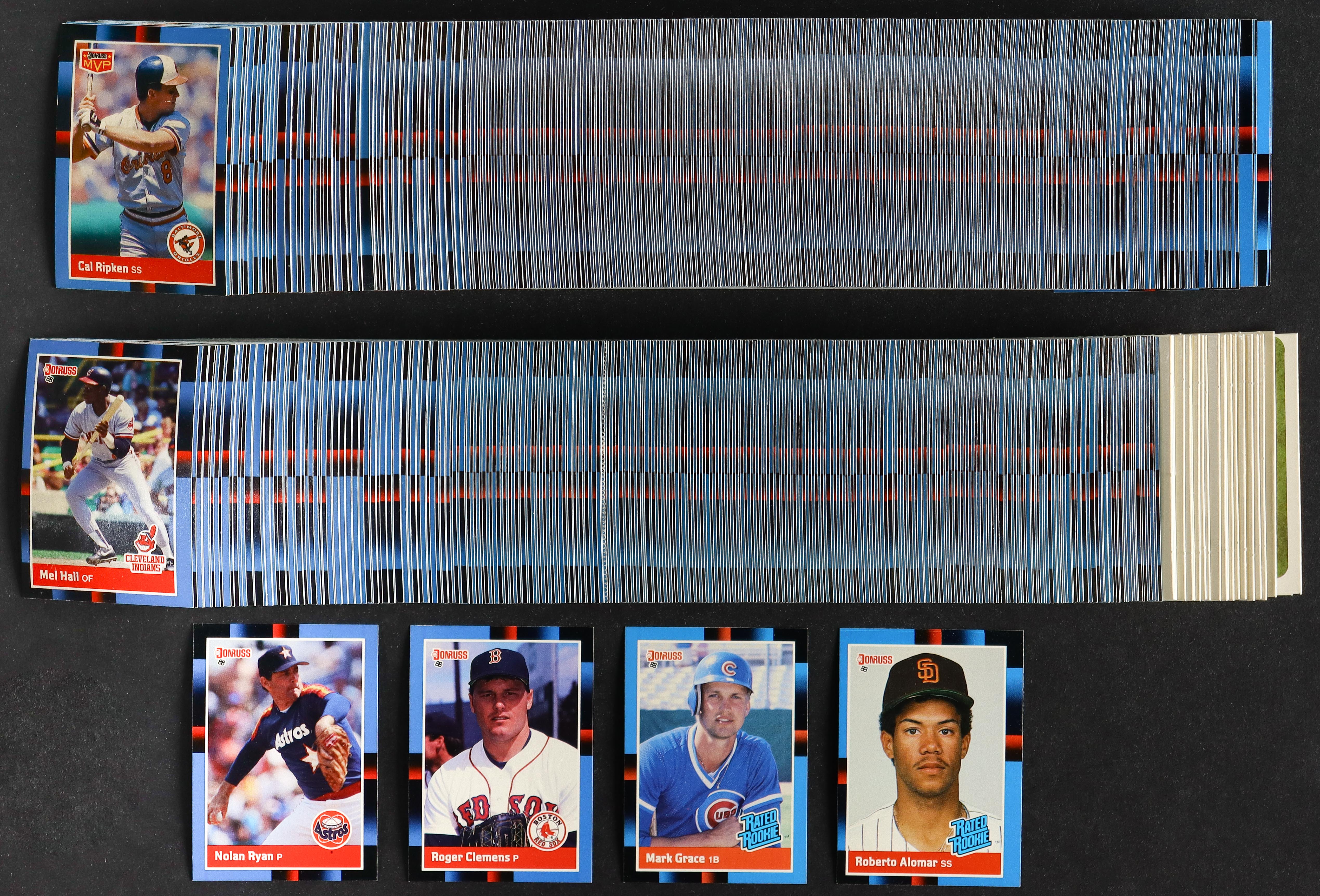 1988 Donruss Baseball Complete Set of (660) Cards with Nolan Ryan #61, Roberto Alomar #34 RC, Mark Grace #40 RC, Roger Clemens #51 at PristineAuction.com 1988 Donruss Baseball Complete Set of (660) Cards with Nolan Ryan #61, Roberto Alomar #34 RC, Mark Grace #40 RC, Roger Clemens #51 at PristineAuction.com