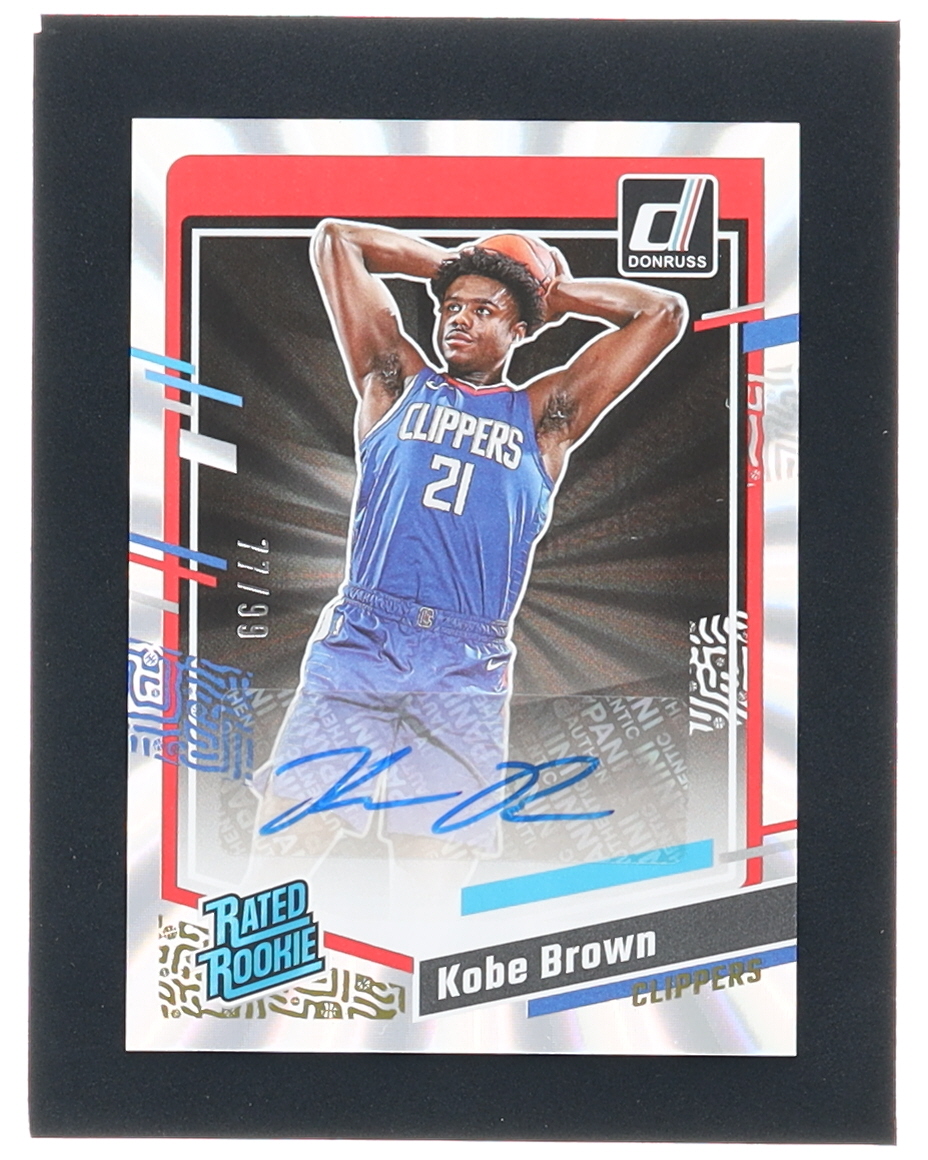 Kobe Brown 2023-24 Donruss Rated Rookies Signatures Holo Laser #268 #77/99 RC at PristineAuction.com Kobe Brown 2023-24 Donruss Rated Rookies Signatures Holo Laser #268 #77/99 RC at PristineAuction.com