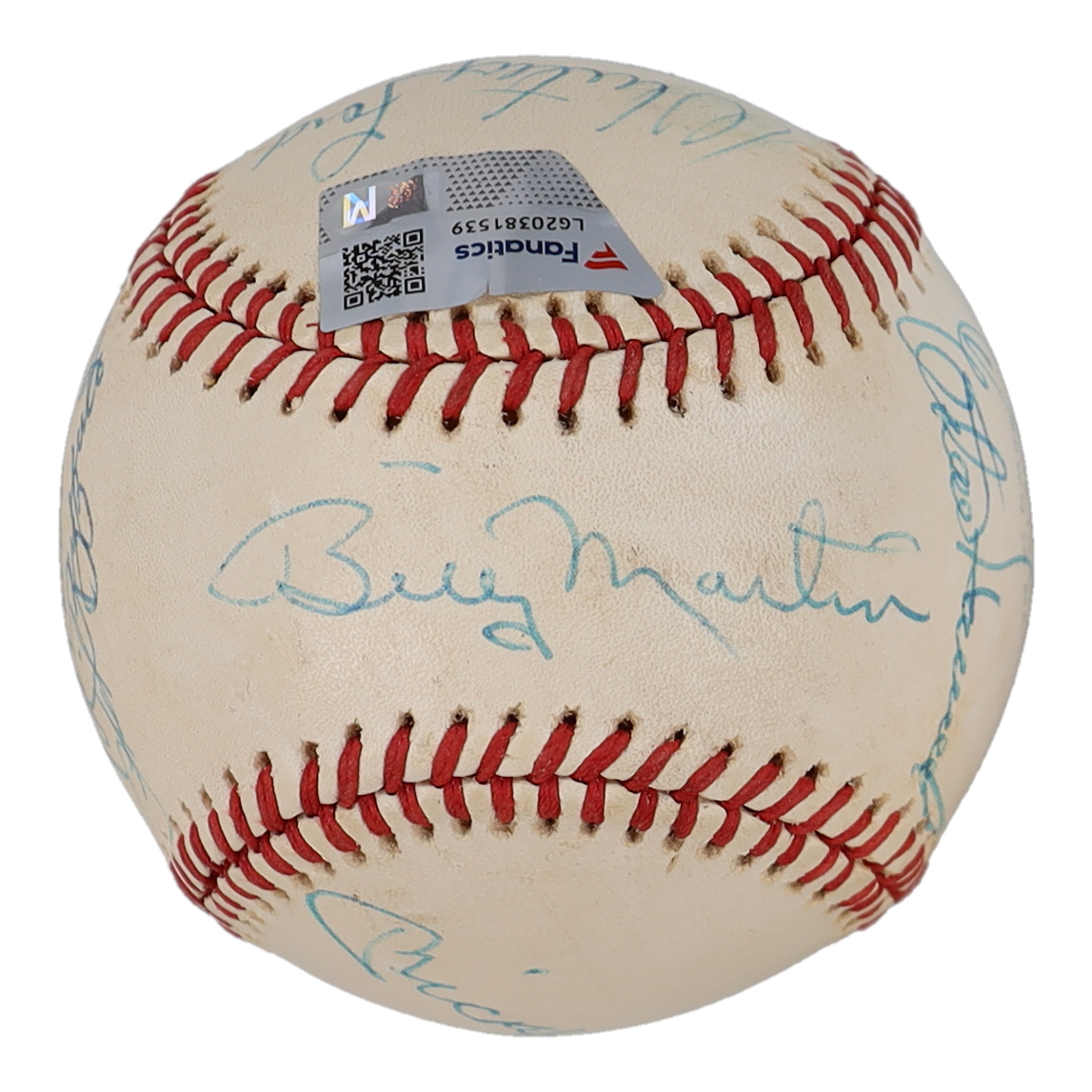 New York Yankees Greats OAL Baseball Team-Signed by (9) with Mickey Mantle, Yogi Berra, Whitey Ford, Billy Martin (Fanatics) at PristineAuction.com New York Yankees Greats OAL Baseball Team-Signed by (9) with Mickey Mantle, Yogi Berra, Whitey Ford, Billy Martin (Fanatics) at PristineAuction.com